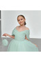 Girl's Organza Evening Dress with Crown and Bag, Graduation, Wedding, Special Occasions - 4
