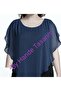 Women's Navy Blue Loose Chiffon Blouse - 2