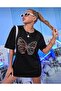 J Black Unisex Cotton Crew Neck Boyfriend Knitted Oversize T-shirt - 3