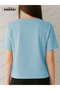 The Impossible Happens Printed Cotton Fabric Girl Light Blue T-Shirt - 4