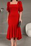 Square Neck Flounce Midi Dress - 3