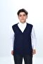 Boy's V-Neck Buttoned Knitwear School Vest - 5