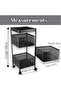 3-tier kitchen trolley with wheels – steel rotating kitchen rack for fruits, veggies & home storage. - 2