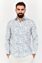 Men Slim Fit diamond pattern Long Sleeves Casual Shirt, Multicolor