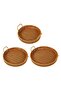 3PCS Hand-Woven Round Rattan Serving Tray with Handles Rustic Basket for Bread Coffee & Dining - 6