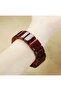 Zhenping Handmade Natural Amber Bracelet - Unisex, Bright Red-Brown - 4