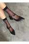Women's Stone Helmet Short Heeled Shoes Simi Black