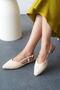 Women's Open Back Straw Women's Ballerina Ronia Beige - 2