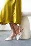 Women's Double Strap Buckle Design Heeled Shoes Conna Beige - 4