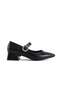 Women's Stone Helmet Short Heeled Shoes Simi Black - 4