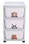 3-Layer Children's Toy Plastic Rolling Drawer Clothes Storage Box Organizer With Wheels - 5