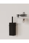 Toilet Paper Holder and Toilet Brush Set with Adhesive Refills – Practical Installation Without Drilling, - 2