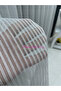 Striped Silver Glitter Detailed Tulle Curtain 1X3 Tight Pile Ironing Not Suitable for Heavy Weight Suitable for Any Room