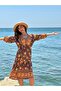 Ethnic Flower Patterned Casual Indonesian Collar Dress - 3