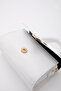 White / Gold Shk109 Women's Hand, Arm and Shoulder Bag with Faux Leather Snap Fastener and Adjustable Strap - 6