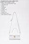 White / Gold Shk109 Women's Hand, Arm and Shoulder Bag with Faux Leather Snap Fastener and Adjustable Strap - 3