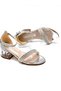Stone Piping Detailed Heeled Girls' Evening Dress Shoes Silver - 5