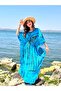 Long Poncho Ethnic Women's Dress with Patterned Wings - 6