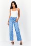 Women Straight Fit Allover Print Denim Jeans, Blue - 4
