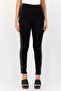 Women Solid Pull On Leggings, Black