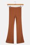 Kids Girl Textured Pull On Pants, Brown - 2