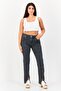 Women High Waist Washed Bootcut Jeans, Black - 3