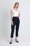Black High Waist Belted Carrot Cut Pants 6418A - 6