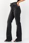 Women High Waist Washed Flared Denim Jeans, Black - 4