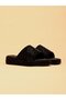 Laykly Stone Detailed Shiny Summer Model Platform Women's Black Slippers - 5