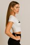 Women's White Crop Short T-Shirt Women Basic Text Printed Combed Crop Short Waist Short Sleeve Summer T-Shirt - 3