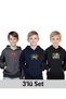 3-Piece Hooded Kangaroo Pocket Printed Detail Boy's Sweatshirt