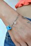 Blue Beaded Letter Steel Bracelet
