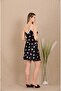 Heart Patterned, Suspended Satin Women's Nightgown 2-Piece Set - 3