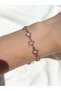 Women's Silver Color Pink Stone Star Bracelet - 2