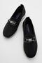 Women's Stone Buckle Knitwear Casual Shoes Black - 5