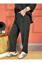 Women's Piece Side Mesh Rubber Waist Linen Trousers - 2