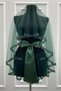 Green Bridal Veil Set, Glass Beads and Pearls, Henna Night Veil Face Cover Set 6 Pieces - 3