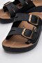 Buckle Women's Flat Slippers Black - 3