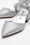Women's High Heel Shoes Silver Wavy - 3