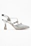 Women's Stoned Heeled Shoes Silver Water - 2