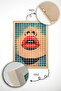 One Piece Real Raw Wooden Framed Popart Square Striped Painting - Model 3 - 3