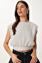 Striped Muslin Crop Blouse