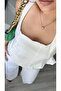 White Peplum Corset Blouse - 2