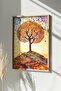 One Piece Real Raw Wooden Framed Mosaic Themed Painting - Model 33 - 2