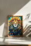 One Piece Real Raw Wooden Framed Mosaic Themed Painting - Model 35 - 3