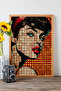 One Piece Real Raw Wooden Framed Popart Mosaic Striped Table - Model 19