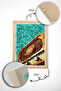 One Piece Real Raw Wooden Framed Popart Mosaic Striped Table - Model 9 - 2