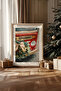 One Piece Real Raw Wooden Framed New Year Themed Painting - Model 97