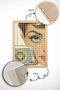 One Piece Real Raw Wood Framed Popart Square Striped Painting - Model 24 - 3