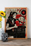 One Piece Real Raw Wooden Framed Popart Mosaic Striped Table - Model 23